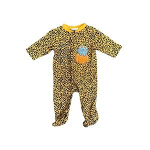 Mayfair “Don’t Be A Scaredy Pant” Orange and Black Halloween Zip Footie Pajamas